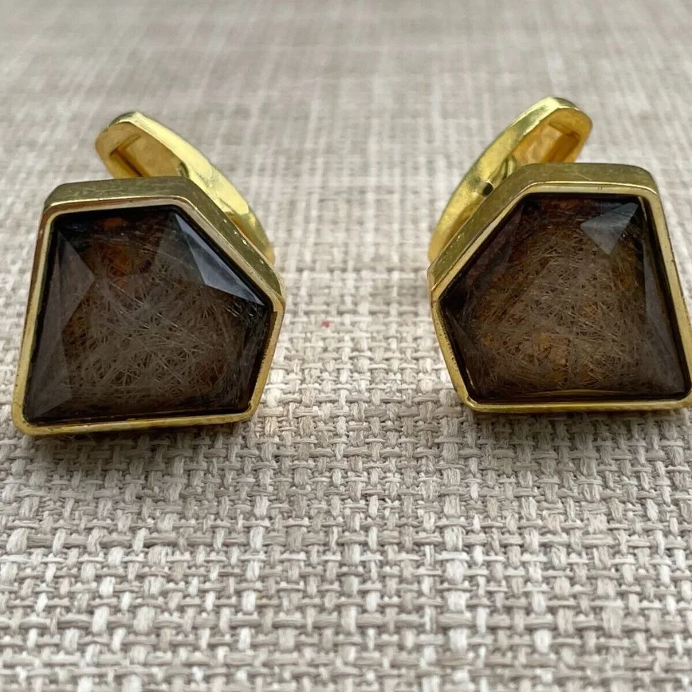 Men Cuff Links Gold Tone Faux Stone Fashion Men Jewelry Dress Shirt Cuff Link